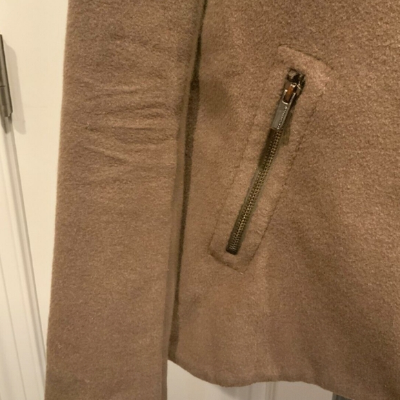 BCBG  Women's Full Zip Wool Blend Long Sleeve Brown Jacket - Picture 3 of 4